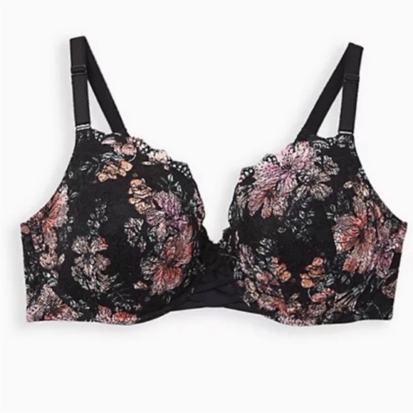 Torrid Floral Lace Lightly Lined 360° Smoothing™ Everyday Wire-Free Bra NWT - Picture 6 of 9